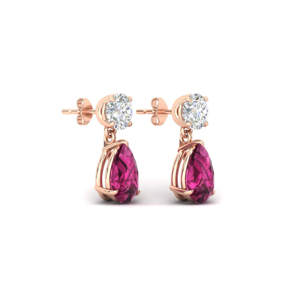 Gemstone Pear Drop Stud Earring