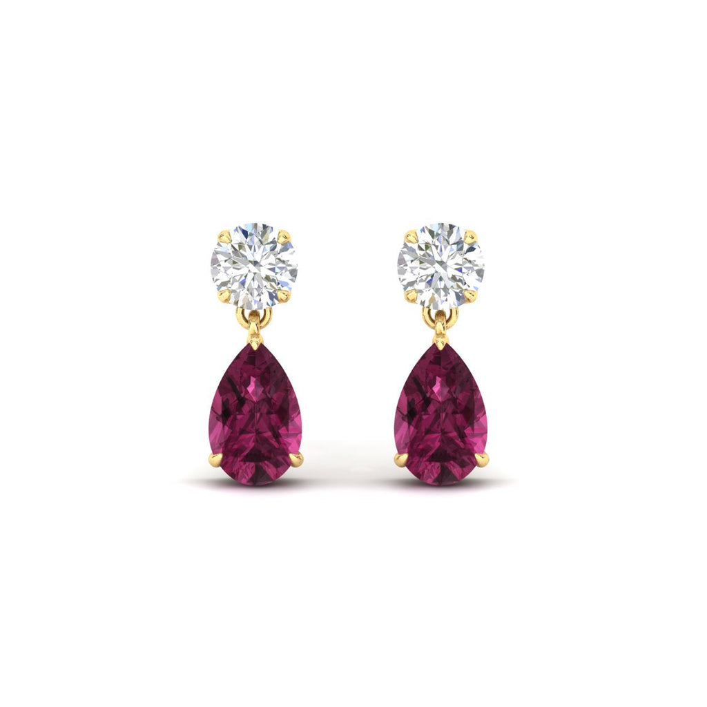 Gemstone Pear Drop Stud Earring