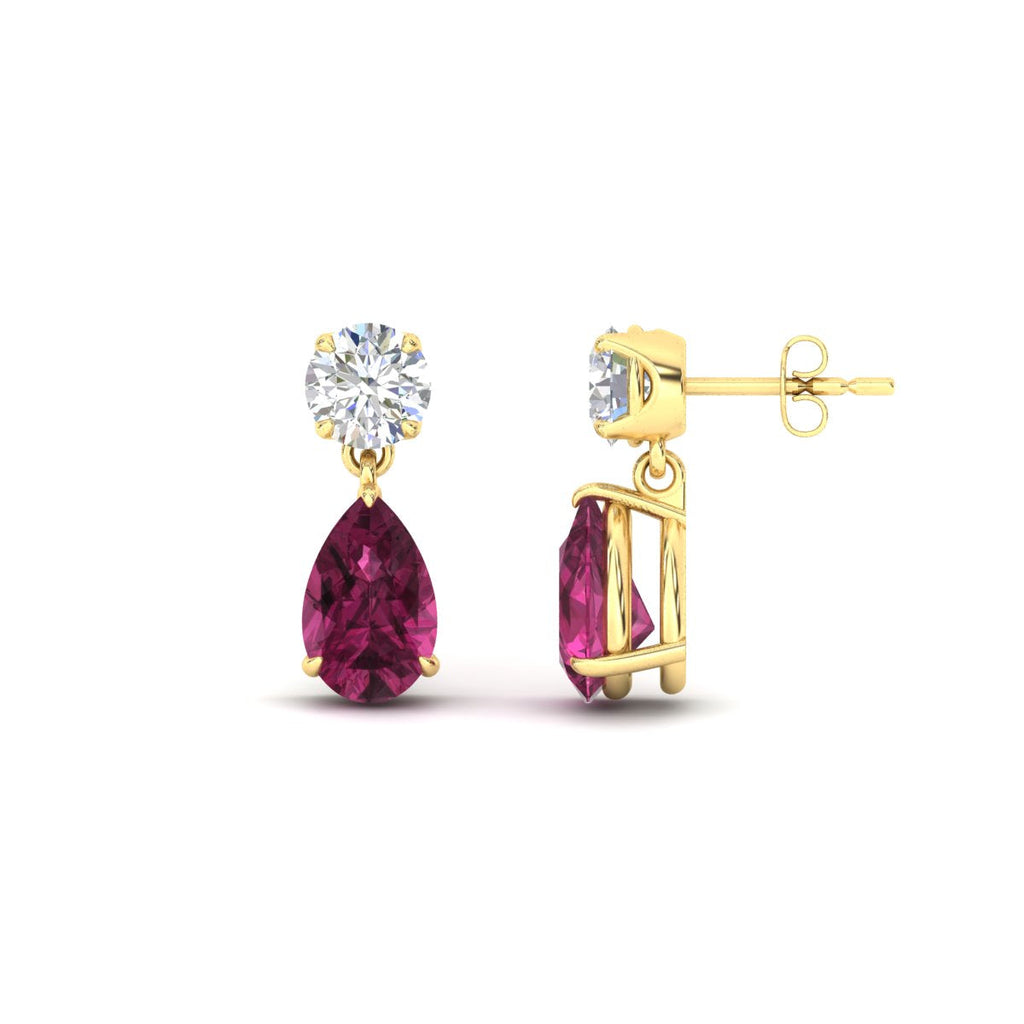 Gemstone Pear Drop Stud Earring
