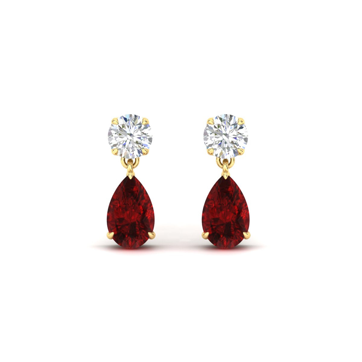 Gemstone Pear Drop Stud Earring