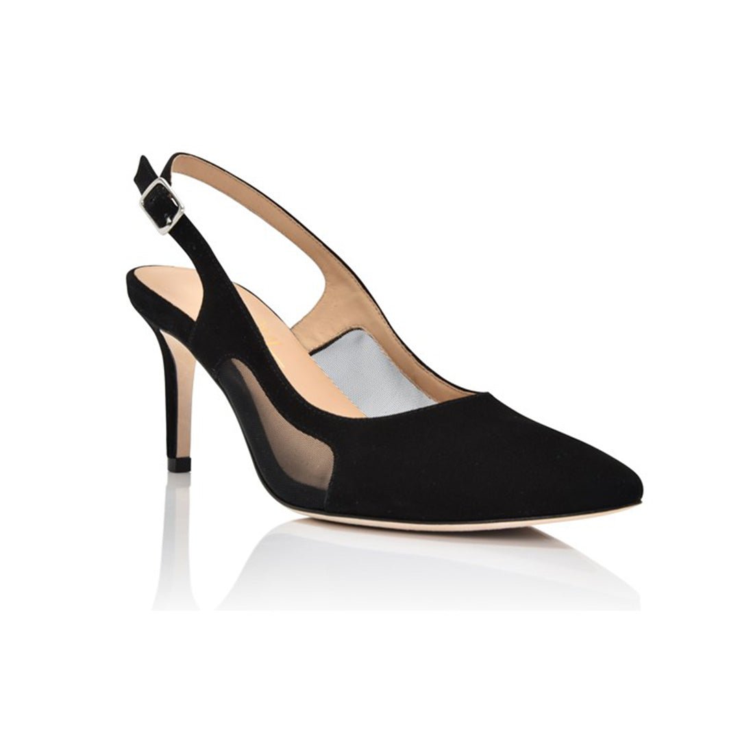 Dance Black Slingback Suede/Black Mesh - elizabeth + Bern