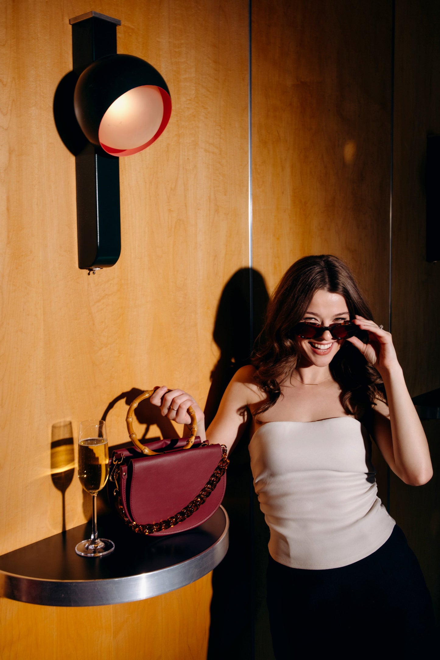 Burgundy Semi-Circle Crossbody Bag - elizabeth + Bern