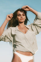 Sade Top - Black Stripes The Handloom elizabeth + Bern